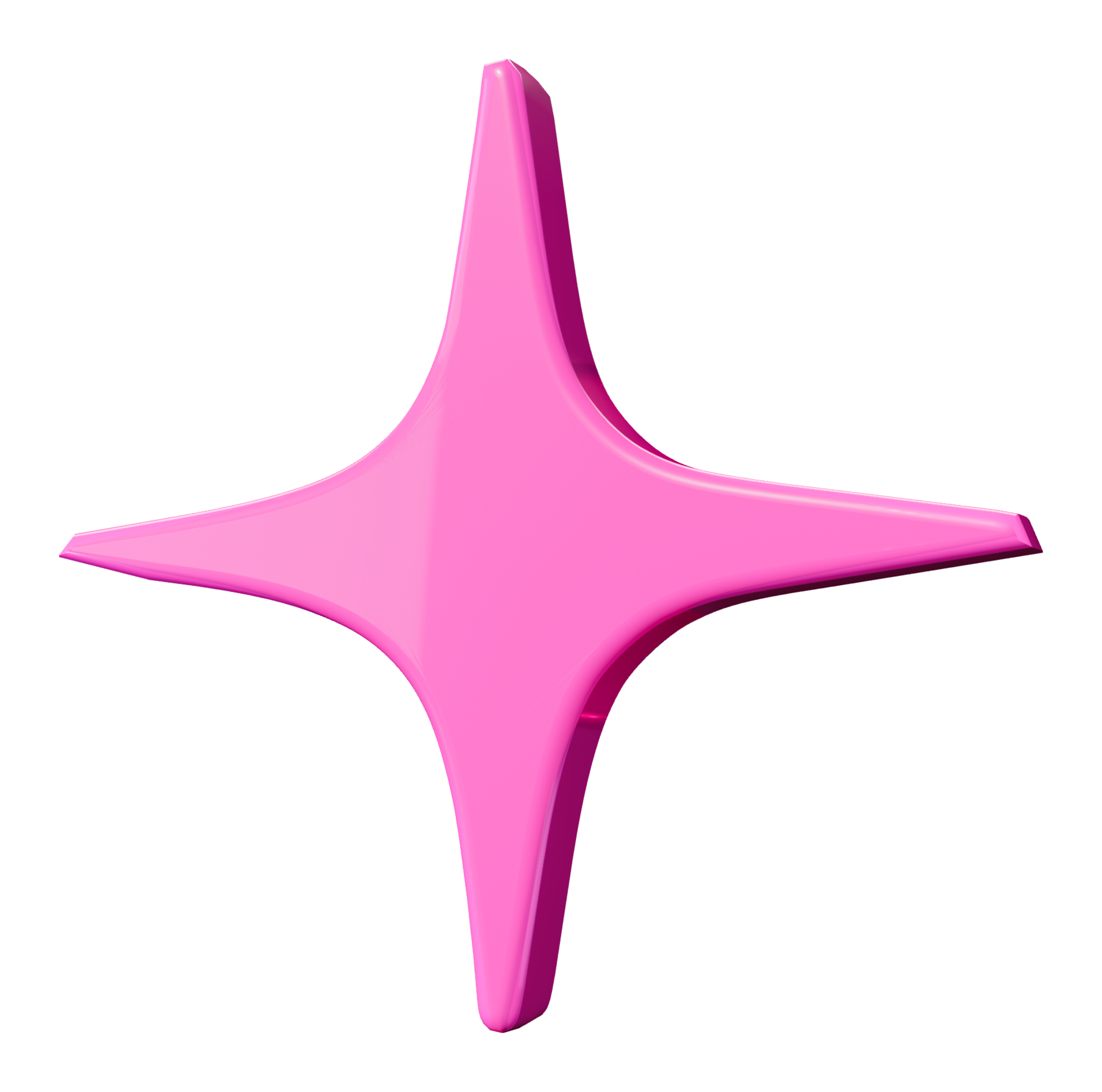 Pink chrome spark rendered with Shape Forge